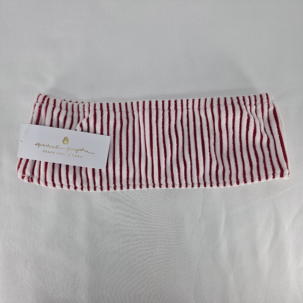 Spiritual Gangster Bahia Bandeau Bikini Top Red Stripe Size S Strapless Beach